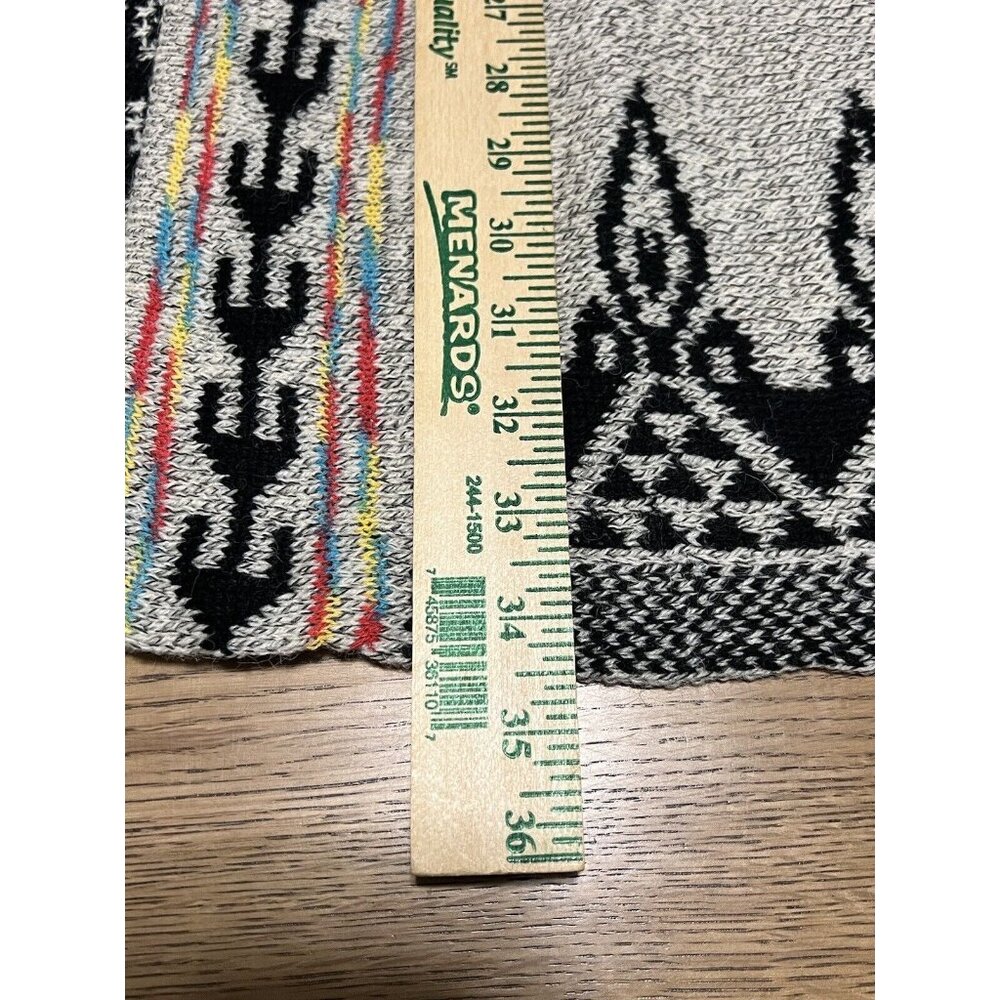 Desheng Cardigan Sweater Size Measurement Photos Cream Aztec/Western Open - Picture 7 of 9